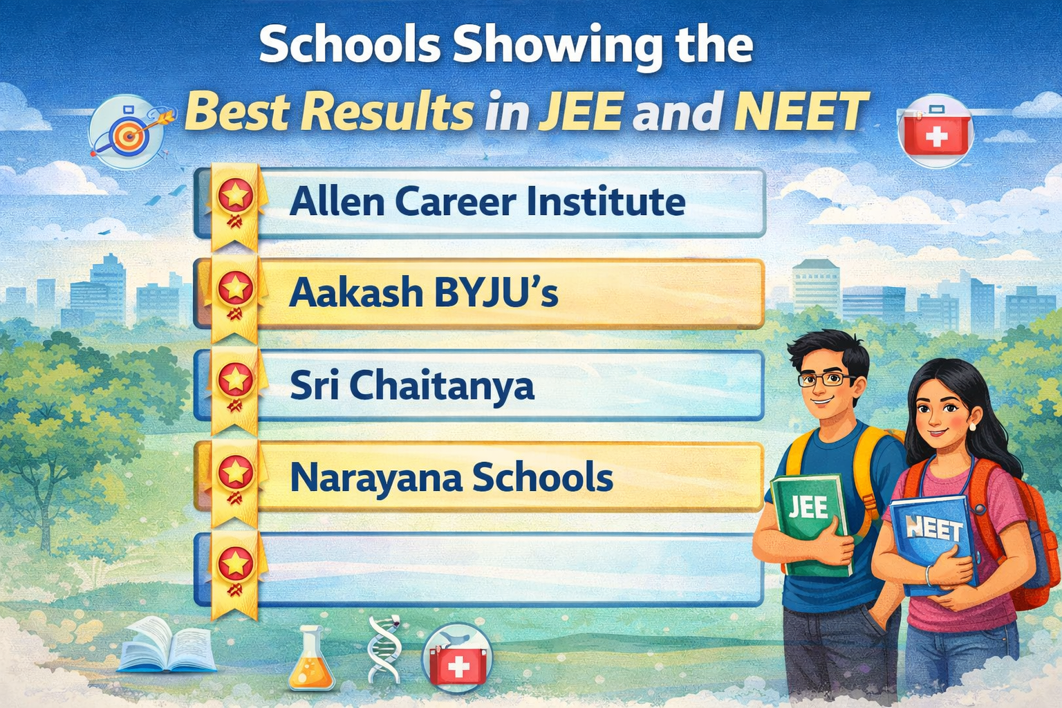 The schools which showed the Best Results in JEE and NEET.